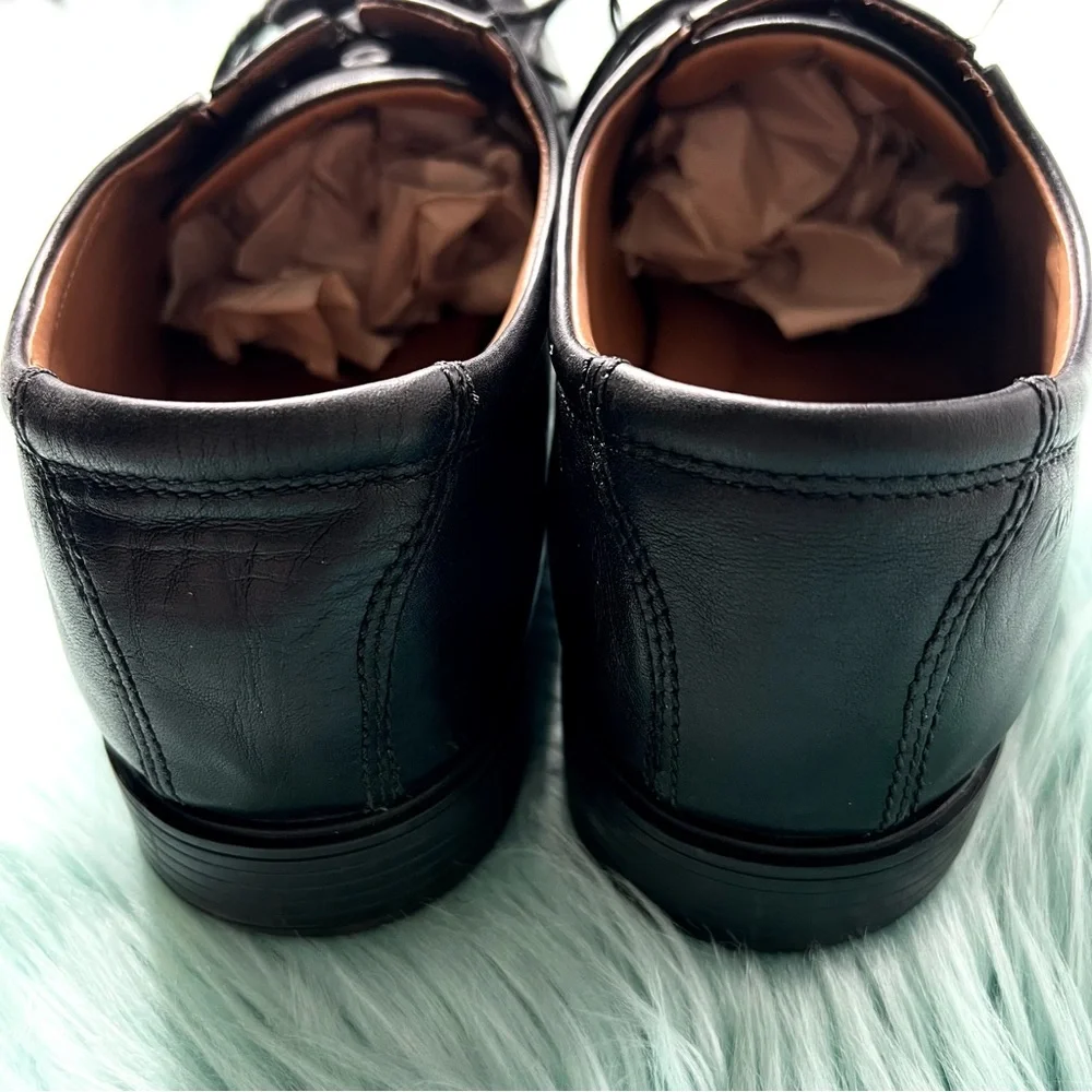 Clarks Men’s Black LEATHER Derby Dress Shoes Size 13 Lace Up Comfort Cap Toe